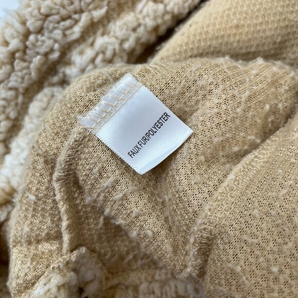 Nordic Fleece The Victoria Sherpa Pullover in Oatmeal Quarter Zip Sweater Large - Picture 9 of 15